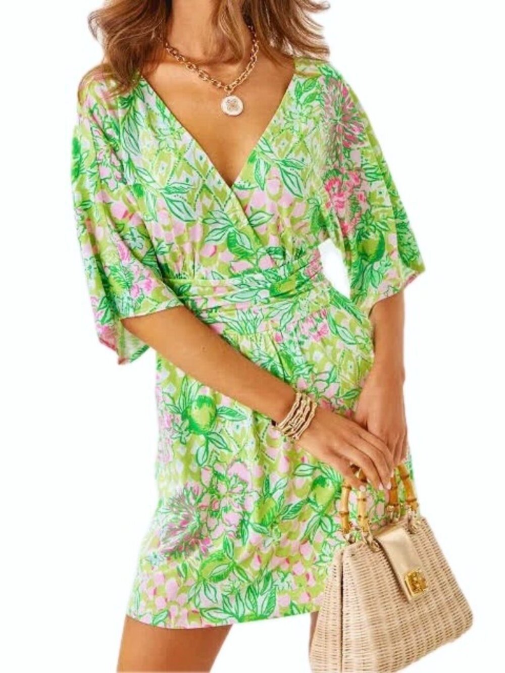 Lilly Pulitzer Parigi Skort Romper Fauna Green Lime Feeling Good Sz M NEW